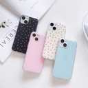 SZXYCZL Compatible with iPhone 13/iPhone 14 Case, Cute Simple Heart Pattern for Women Aesthetic Kawaii Slim Soft PC + TPU Transparent Case-Pink