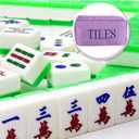 Empty Mahjong Bag Thickened American Mahjong Tiles Bag with Zipper Storage Pouch for Board Game Pieces Game Party Travel Gatherings Accessories, 10.4''x5.6'', Case Only(Tiles,Purple)