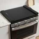 BLUEWEST Gas Stove Burner Covers, Wooden Noodle Board Stove Cover, Wooden Electric Stove Top Cover for Counter Space with Handle, Extra Thick Natural Acacia Wood Durable Serving Tray (Black)