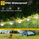 6 Pack Solar Ground Lights Outdoor, 8 LED Mini Flat Solar Disk Lights, IP65 Waterproof Anti-Rust Disc Light, Landscape Lighting for Garden Pathway Yard Walkway Driveway Lawn,Cool White