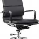GTPOFFICE Ribbed Office Desk Chair High Back Ergonomic Chair with Wheels Cute Modern Executive Chair Bonded Leather Lumbar Support Computer Chair Swivel Tilt, Snow White (White High Back)