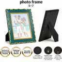 Vintage Picture Frame, Green Antique Ornate Picture Frame, Victorian Retro Decorative Photo Frames for Tabletop & Wall, Baroque Home Decor Frames, Gift Idea (Green, 5X7)