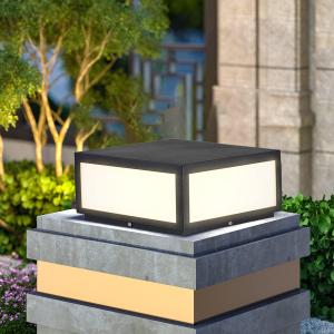 Pillar Lamp Post Light, Fence Deck Cap Light Lantern Column Lamp for Flat Surface Patio Garden Decoration with IP55 Waterproof E26 LED Bulb (Electric Powered) (W9.85*H6.5" 110V)