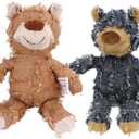 MAXBECK Dog Companion for Heavy Chewers- Indestructible Robust Bear Dog Toy, Resistant Squeaky Dog Toys for Heavy Chewers, Unbreakable Stuffed Plush Dog Toys for Aggressive Chewers (C-Navy+Oak)