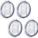 Tumbler Lid Replacement 4 Pack for 20 oz Tumblers - Compatible with Yeti Rambler & More 3.2" Mugs, Spill Proof and Splash Resistant Crystal Clear Sliding Lids, BPA-Free, Straw Friendly