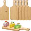 Lounsweer 6 Pcs Thicken Cutting Board Bulk Wood Board for Chopping Serving Charcuterie Material for Laser Engraving Mother' Day Wedding Housewarming Gift(Bamboo,11 x 5 Inches)