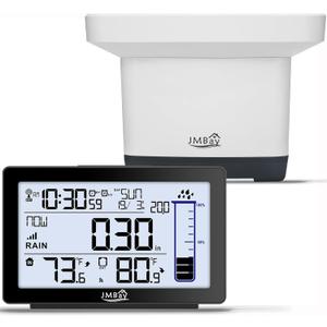 Digital Rain Gauge Outdoor with Thermometer, Self-Emptying Wireless Rain Gauges Outdoors Best Rated, High Precision Electronic Remote Rain Collector, Freeze Proof Automatic Rain Measure Gauge for Yard