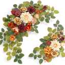 WEIERYUE(Pack of 2 Artificial Flowers Decorations, Wedding Flowers, Wedding, Banquet, Party, Reception Entrance Welcome Sign and Background Decoration(Sunset Orange)