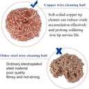 2 x Soldering Solder Iron Tip Cleaners Metal Base Holder Station Cleaning Ball with 3 Soldering Cleaning Wire Soft Coiled Copper for Cleaning Soldering Irons Tips (Black)