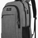 MATEIN Travel Laptop Backpack, Business Anti Theft Slim Sturdy Laptops Backpack with USB Charging Port, Water Resistant College School Computer Bag Gift for Men & Women Fits 15.6 Inch Notebook, Grey