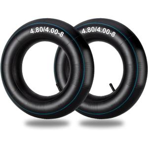 4.80/4.00-8 Inner Tubes, 2 Pack Heavy Duty 4.80 4.00-8/480/400x8 Replacement Tire Inner Tube with Straight Valve Stem for Wheelbarrows, Lawn Mowers, Hand Trucks, Trailers, Tractor, 8" Cart
