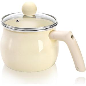 Milk Pot with Lid, 2 Quart Nonstick Butter Warmer Saucepan with Handle, Small Cooking Soup Simmer Pot Water Boiling Pan for Stove Top, Home, Kitchen