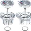 Enhon 2 Pack Shower Knob Handle Kit Compatible with Moen 96797 Chateau Collection, Replacement Faucet Handle Kit for Bathroom Tub and Shower, Include Screws, Chrome Knob Insert