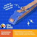 The Dodo Cork Dog Collar, Stripe, Size Large; Cork Material Collar for Dogs, Everyday Pet Apparel; Adjustable Snap Together, Pinch Release Buckle Collar (Blue)