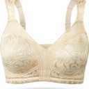 Wingslove Women's Full Coverage Non Padded Comfort Minimizer Wire-Free Bra Plus Size (44D, Nude)