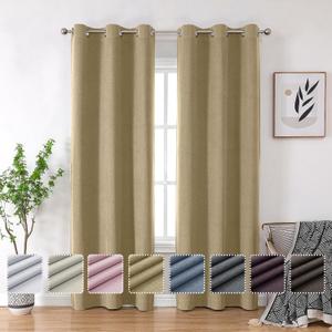 OVZME 100% Blackout Curtains 84 Inch Long 2 Panels for Living Room, Gold Blackout Curtains Thermal Insulated Draperies, Heat and Full Light Blocking Panels for Bedroom (Gold, 2x40Wx84L, Grommets)