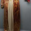 fun shack Tudor Costume Women Medieval Queen Outfit Anne Boleyn Dress for Historical Events and Themed Parties, Medium Gold