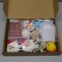 Motionchic 12 Sets Christmas Crochet Tree Ornaments Bulk, Positive Handmade Knitted Potato Animals Tree Decorations with Greeting Cards Cute Reindeer Santa Snowman Ball Ornament Holiday Party Favors