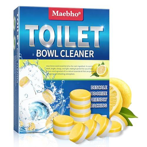 Maebho Toilet Bowl Cleaner Tablets – 24 Pack | Powerful Stain Removal, Septic Safe, Lemon Scent | No Harsh Chemicals, Long-Lasting Cleaning for Toilet Bowls
