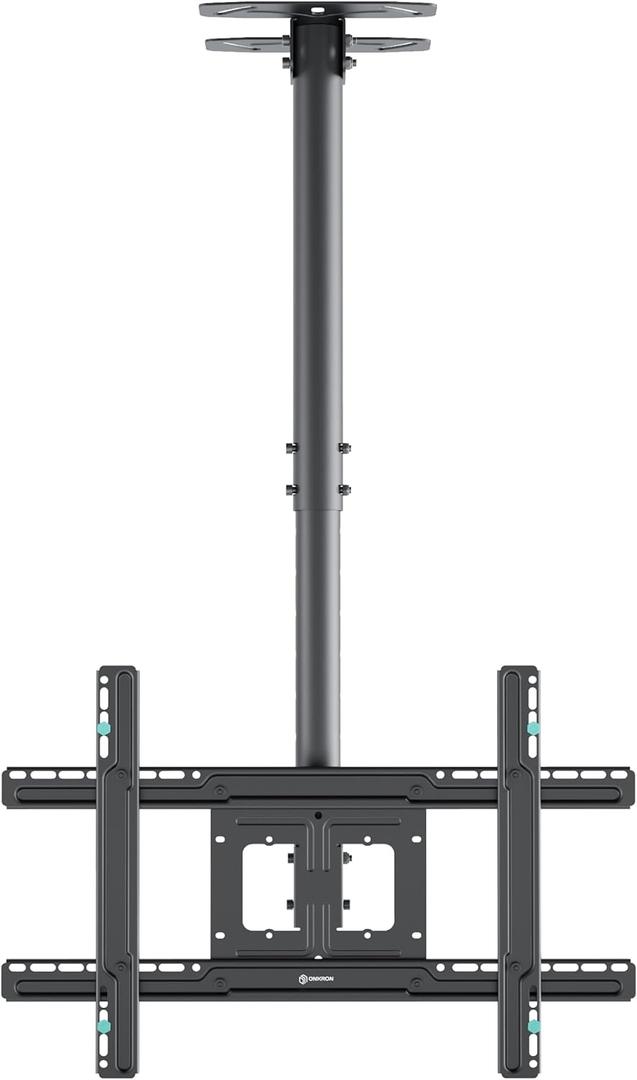 ONKRON Ceiling TV Mount for 32-80 Inch Screen up to 150 lbs, Extra Long, Height Adjustable Hanging TV Mount Swivel Tilt, VESA 100x100-600x400, Full Motion Ceiling Mount TV Bracket Drop Down, Black