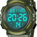 Mens Digital Watch Sports Military Watches Waterproof Outdoor Chronograph Wrist Watches for Men with LED Back Ligh/Alarm/Date