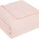 CuteKing Weighted Blanket for Adults(12lbs, 48"x72", Pink) Heavy Blanket for 110-130lbs, Weighted Blanket for Cooling & Heating with Premium Glass Beads, Soft Thick Blanket for Adult All-Season
