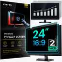 VINTEZ 24 Inch 16:9 Privacy Screen for Computer Monitor and Laptop - Anti Glare Protector Film Blue Light Filter Eye Protection - Computer Screen Privacy Shield, 2 Pack (24" DIAGONAL (16:9))
