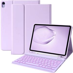 BQSS for iPad 11th 10th Generation Keyboard Case 11inch-A16 2025 & 10.9" 2022,Slim Smart Keyboard Case for iPad 11th 10th Gen 2022/2025,Detachable Wireless Keyboard,Pencil Holder Purple