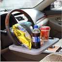 Steering Wheel Tray, Car Table Tray, Steering Wheel Desk for Laptop and Vehicle Seat Mount Notebook Laptop Eating Desk,car Trays for Eating Black