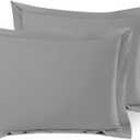 Nestl Soft Pillow Shams Set of 2 - Double Brushed Microfiber Pillow Covers - Hotel Style Premium Bed Pillow Cases, with 1.5 Decorative Flange, Queen 20"x30" - New Daek Grey