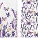 Artoid Mode Butterfly Lavender Spring Kitchen Towels Dish Towels, 18x26 Inch Farmhouse Summer Decoration Cleaning Set of 2