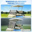 Upgrade Golf Cart Windshield for Yamaha 1995-2013 G14 G16 G19 Gas & Electric Models, Foldable Windshield Replacement with Golf Cart Windshield Clip Accessories -PC UV Resistant (Tinted/Clear)