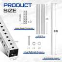 3 Pcs 8 ft H x 2 in W Square Sign Post with 7/16" Dia Holes