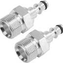 2Pcs M22x1.5 Male Thread to 1/4" Quick Connect Adapter, Pressure Washer Hose Fitting, Quick Connection Adapter Swivel Insertion Pipe Connector Convert Tool, Not compatible with 3/8 NPT fittings