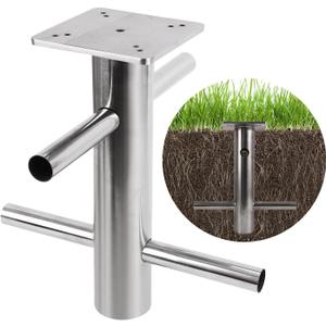 Patio Cantilever Umbrella Base in Ground,In-ground Umbrella Base,Offset In-ground Umbrella Stand304 Stainless Steel Umbrella Holder,Universal Umbrella Ground Anchor for Offset Cantilever Umbrella