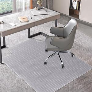 BesWin Office Chair Mat for Carpets, 30" x 48" Low Pile Carpet Protector Mat for Office Chair, Heavy Duty Computer Desk Floor Mat for Carpeted Floors, Easy Glide and Flat Without Curling, Transparent