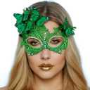 Butterfly Masquerade Mask for Women Lace Venetian Masks Halloween Mardi Gras Party Prom (Green)