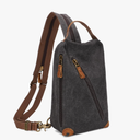 KL928 Canvas Sling Bag Crossbody Bags Small Backpack Pack Travel Purse Convertible Purses for Women Men 6887-canvas-black