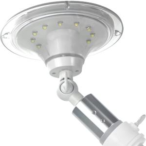 Automatic Dusk to Dawn Solar Powered Flag Pole Light with Brighter LEDs - Fits Most 1 Diameter flagpoles - Mounts on Top (Universal Connector)