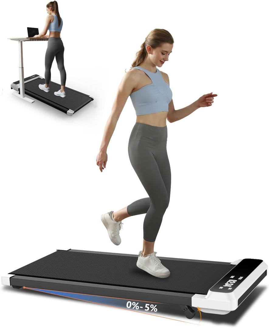 JURITS Walking Pad 2 in 1 for Walking and Jogging, Under Desk Treadmill for Home Office with Remote Control, Portable Walking Pad Treadmill in LED Display