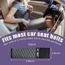 Ziciner 2PCS Leather Seat Belt Cover, Sparkling Rhinestone Seat Belt Covers for Women, Soft Harness Pads Strap Helps Protect Your Neck & Shoulder, Auto Interior Accessories for Adult Kid (Gray)