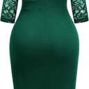 Miusol Women's Sexy V Neck Sequin Ruffle Style Cocktail Party Dress (Green, M)