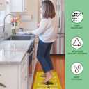 Hello Spring Decor Door Mat - Yellow Farmhouse Welcome Summer Mats Outdoor Colorful Flowers Doormat Non Slip Rubber Floral Decorative Front Door Mats Indoor Rug 17" x 30"