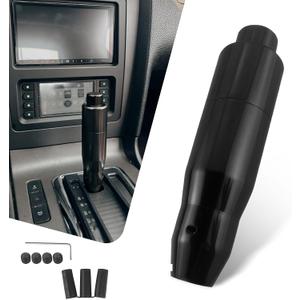 1 PC Car Automatic Shift Lever with Adapter, 1.37" x 5.7" Easy Control Smooth Easy Grip Alloy Shift Knob, Modified Decorative Accessories for Automatic Transmission Cars (Black)