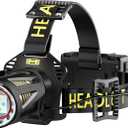 Multi Color Rechargeable Headlamp 2000 Lumen, 9000mAh Ultra Long Battery Life 15H Runtime, 5 LED RGB+395nm with Red Green Blue Light, Zoomable IP66 Waterproof Head Light for Camping Hunting Hiking