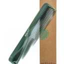 WAVEY Quality Hair Comb for Men and Women, Recycled Ocean Plastic, 7 Inches length perfect for home and travel, Wide and Fine Tooth for thick, thin, wavy, straight and curly hair styling - GREEN