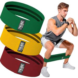 Tribe Lifting Fabric Resistance Bands for Legs - Workout Bands Resistance Bands for Men and Women - Booty Bands for Working Out - Exercise Bands Resistance Bands Set - Elastic Bands for Exercise (Multicolor)