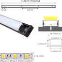 THMOOTHER LED Strip Pre-Drilled Black U Channel Diffuser 10-Pack 3.28FT,Surface Mounted Tape Light Aluminum Track with Continuous Silicone Cover. Flush Installed Low Profile (Black, 10X3.3FT)