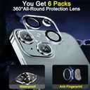 Ferilinso for iPhone 14 iPhone 15 iPhone 14 Plus iPhone 15 Plus Camera Lens Protector for iPhone 13 13 Mini Lens Screen Protector Accessories Cover 9H Protection Case Friendly 6 Pack (Transparent-2)