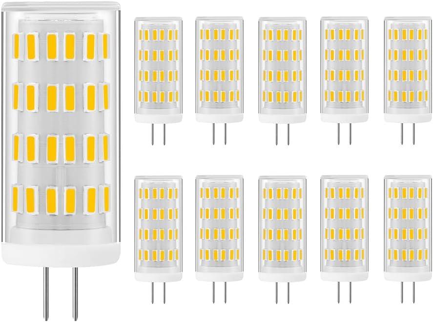 G4 LED Bulb 5W, 12V-24V 40W G4 Halogen Bulb Equivalent, Natural Daylight White 4000K, Non-Dimmable JC Type Bi-Pin Base T3 Light Bulb 10-Pack
